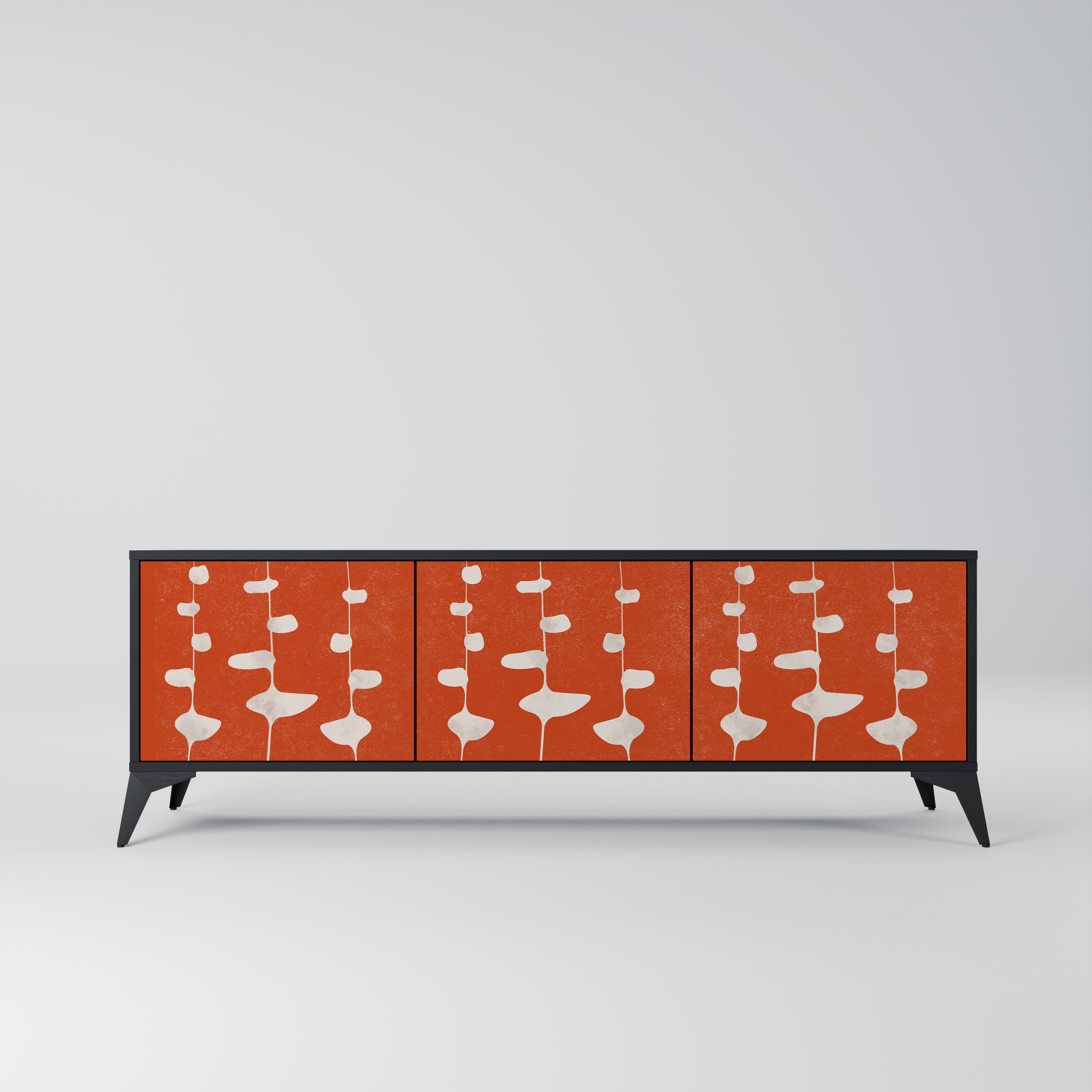 COURAGE MOLD Móvel de TV com 3 Portas em Acabamento Preto