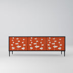 COURAGE MOLD Móvel de TV com 3 Portas em Acabamento Preto