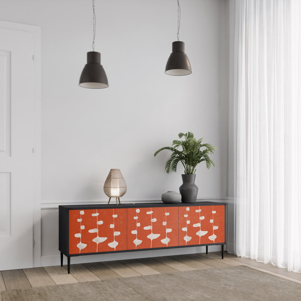 COURAGE MOLD Móvel de TV com 3 Portas em Acabamento Preto