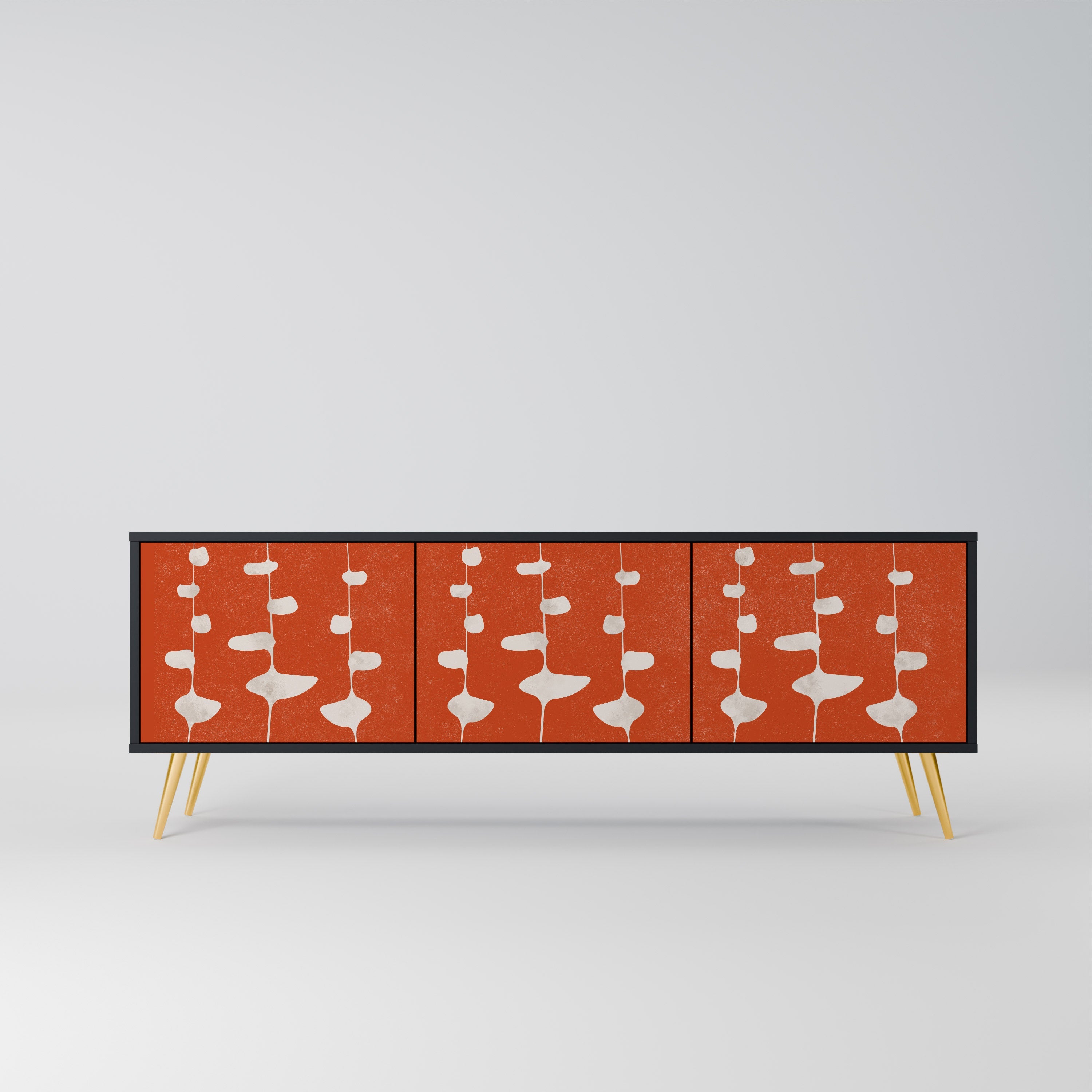 COURAGE MOLD Móvel de TV com 3 Portas em Acabamento Preto