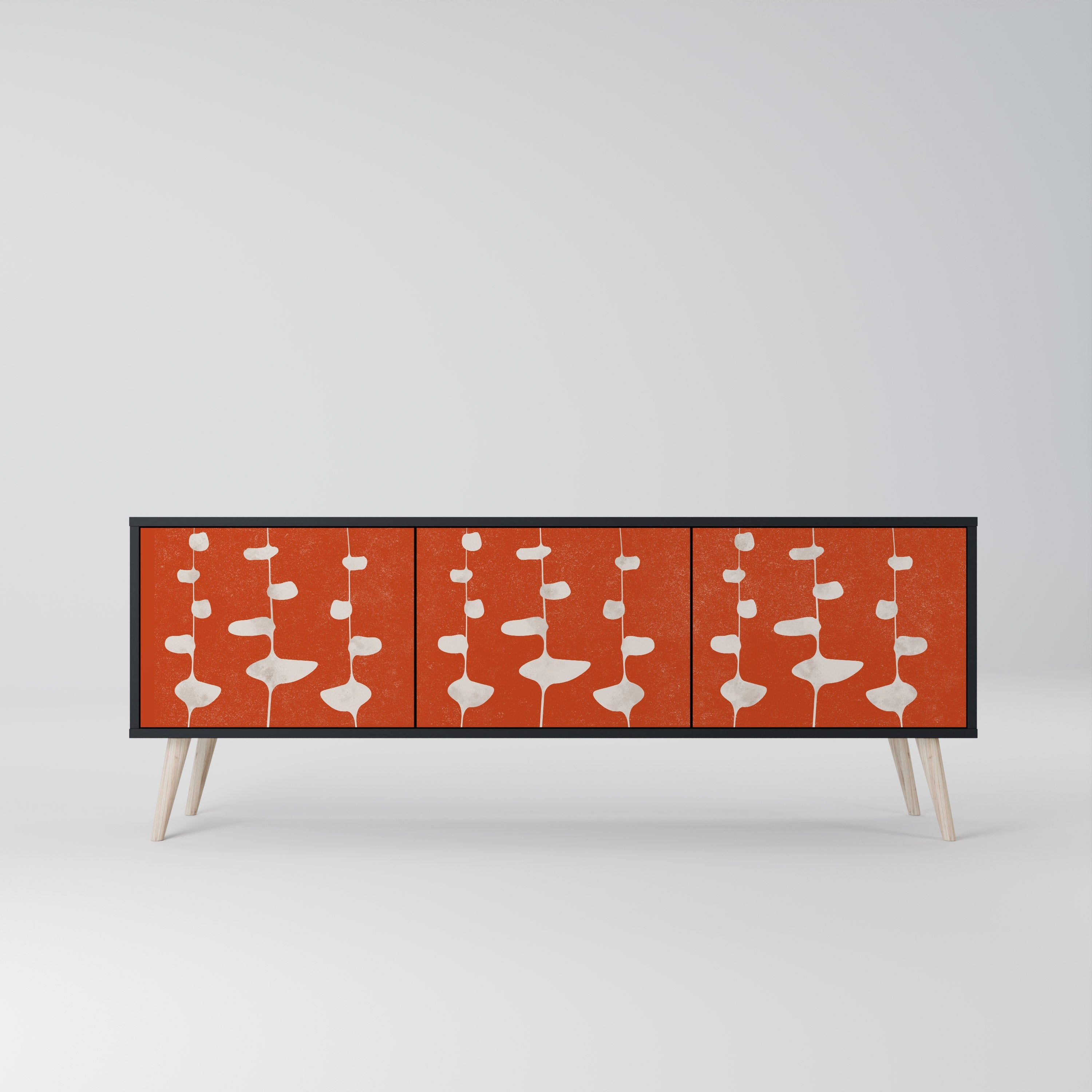 COURAGE MOLD Móvel de TV com 3 Portas em Acabamento Preto