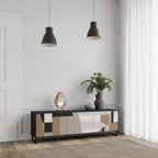 DELICATE MEMENTO 3-Door TV Stand in Black Finish