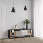 DELICATE MEMENTO 3-Door TV Stand in Black Finish