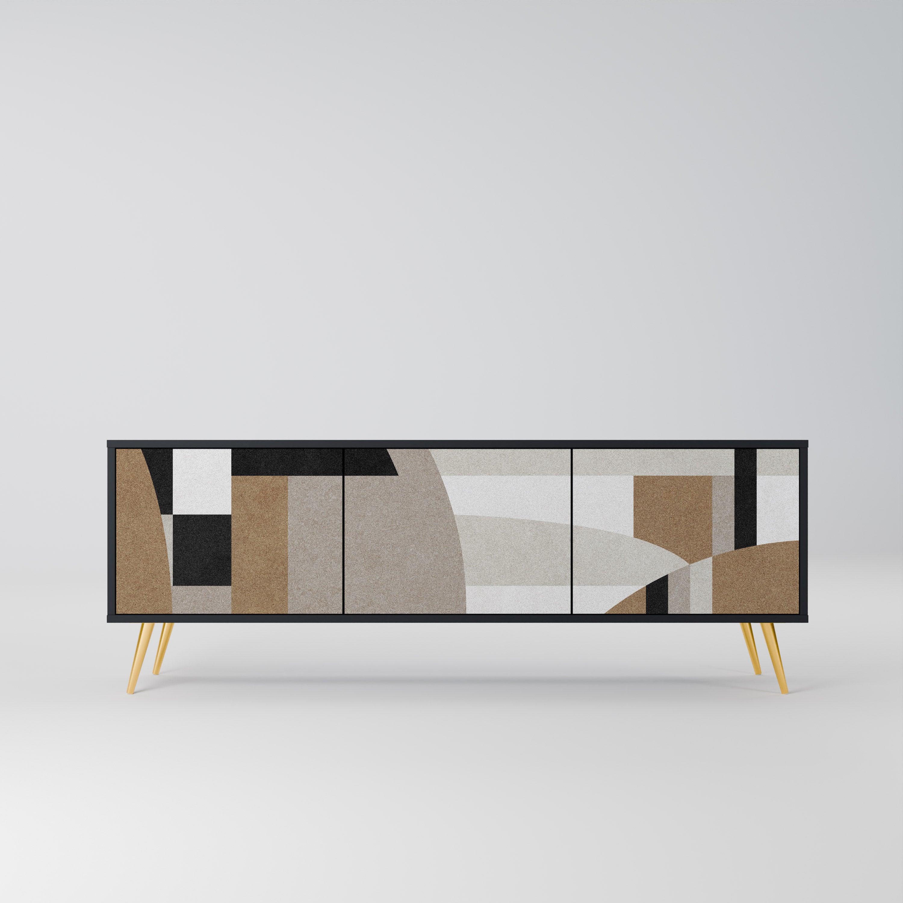 DELICATE MEMENTO Móvel de TV com 3 Portas em Acabamento Preto