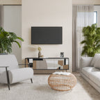 DELICATE MEMENTO 3-Door TV Stand in Black Finish