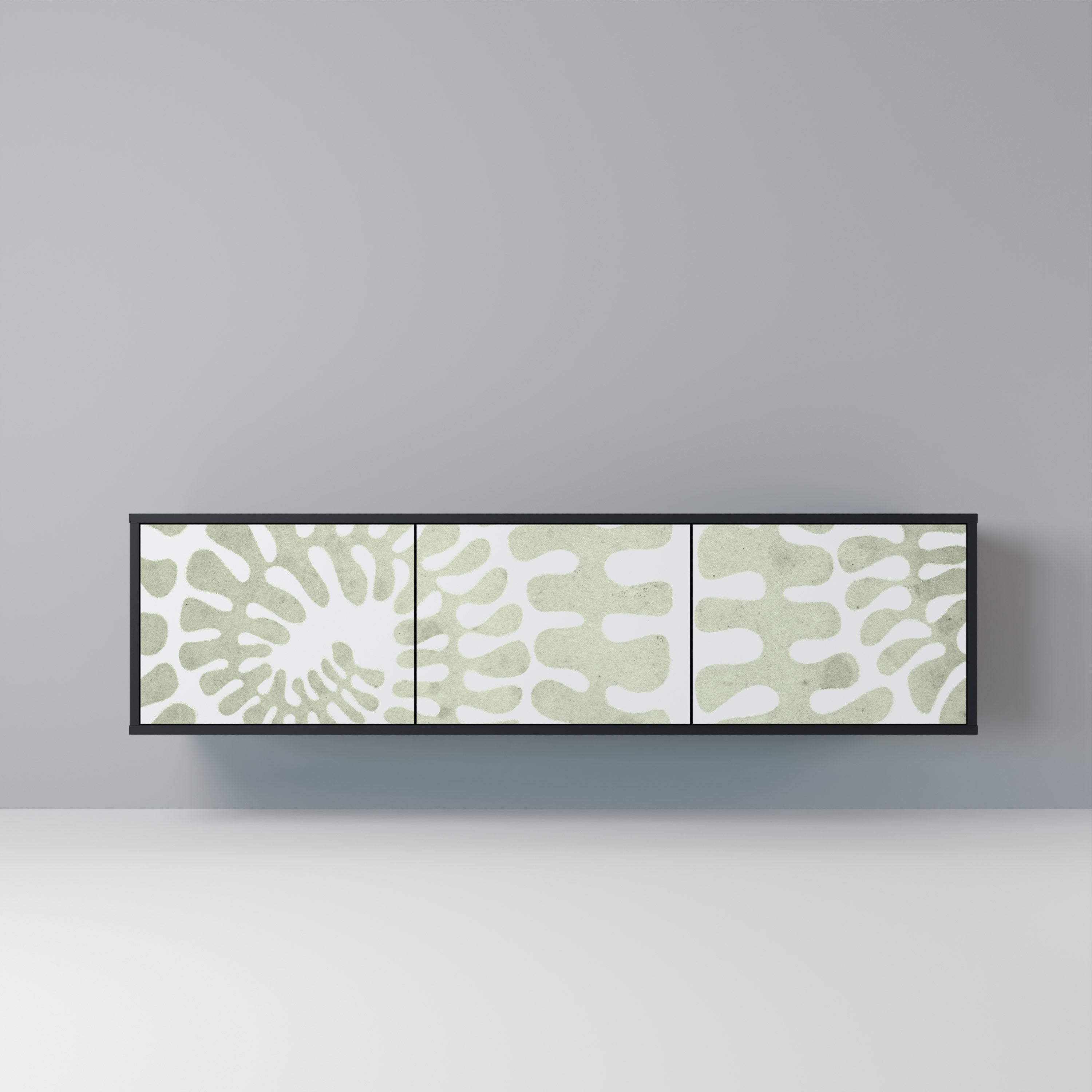 HELIX DANCE Móvel de TV com 3 Portas em Acabamento Preto