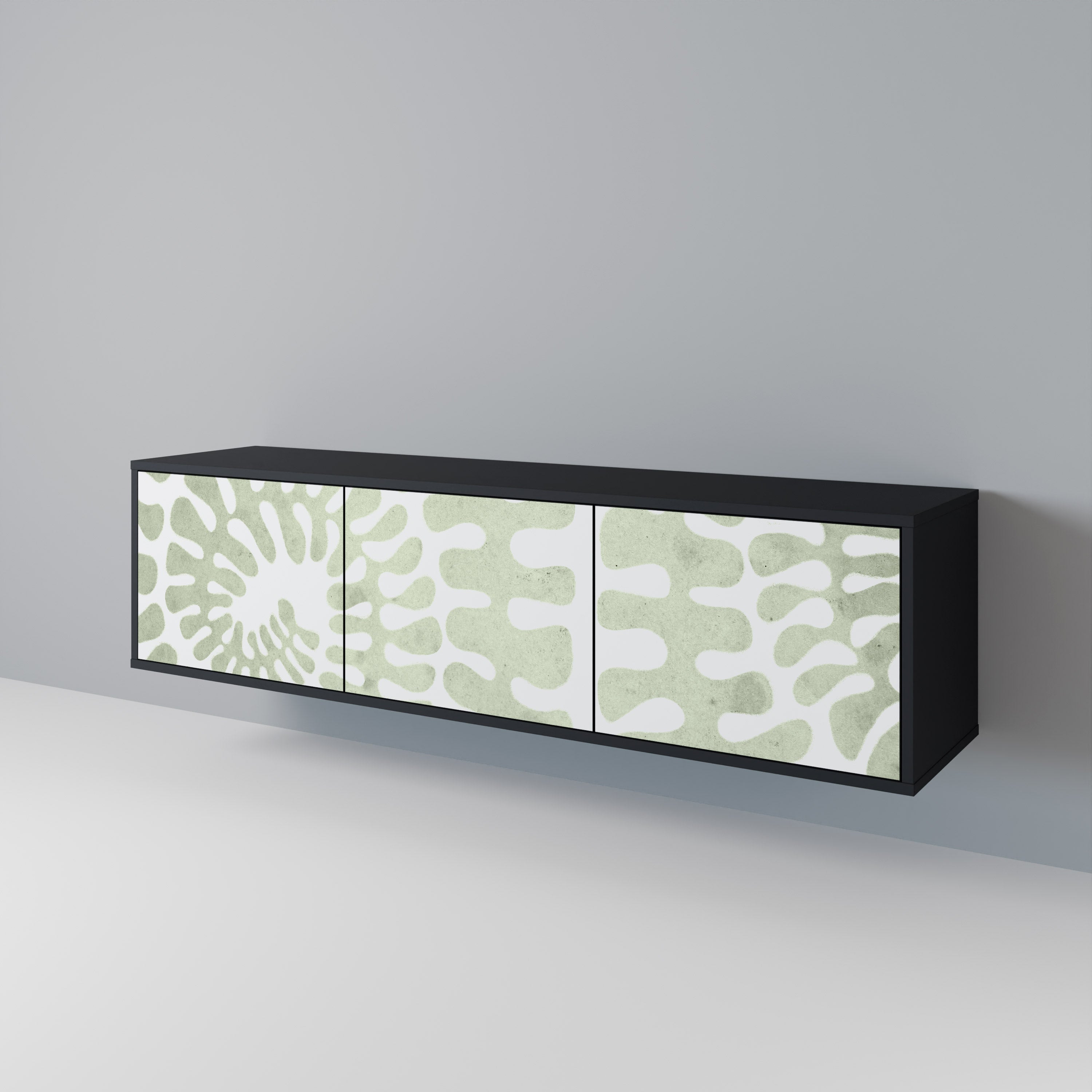 HELIX DANCE Móvel de TV com 3 Portas em Acabamento Preto