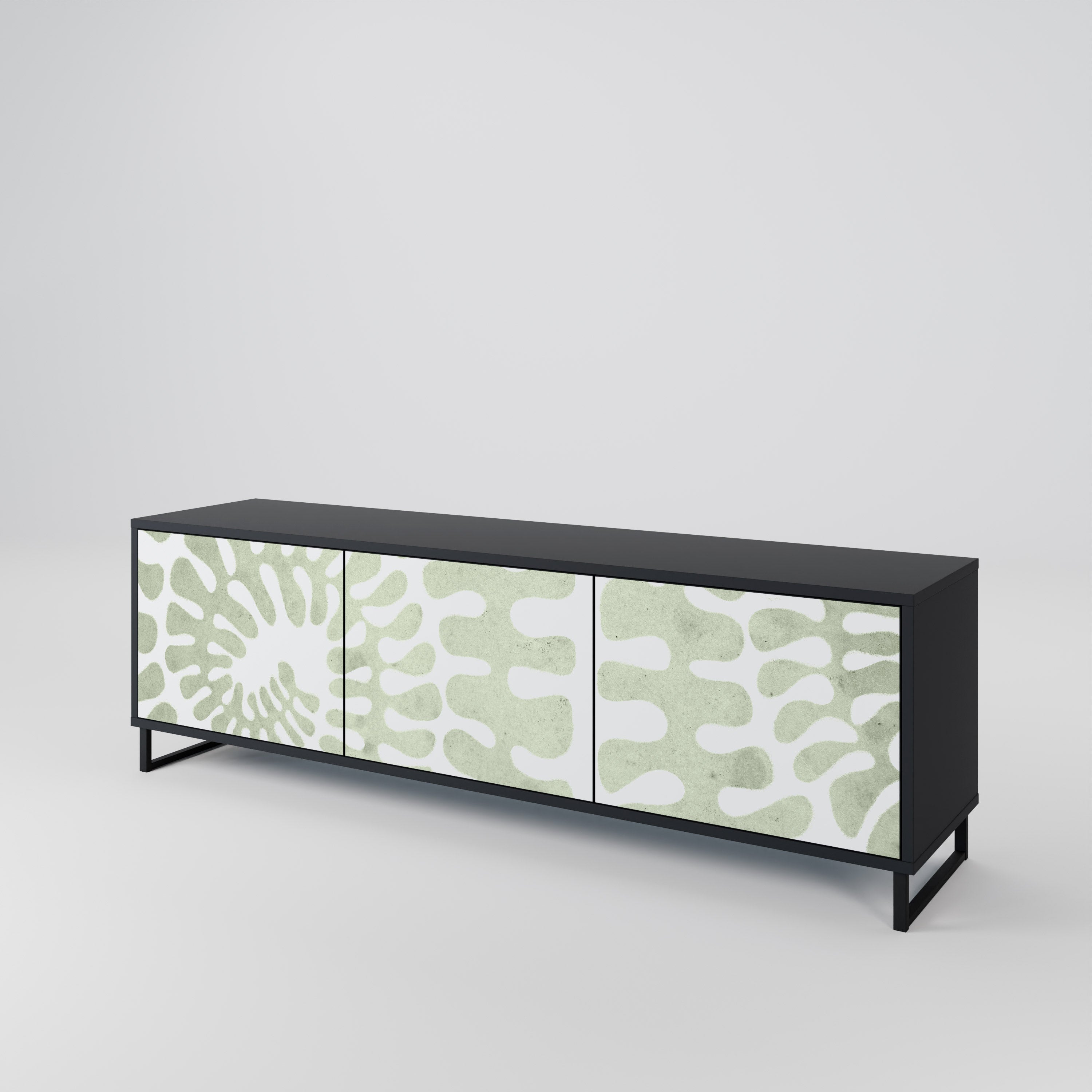 HELIX DANCE Móvel de TV com 3 Portas em Acabamento Preto