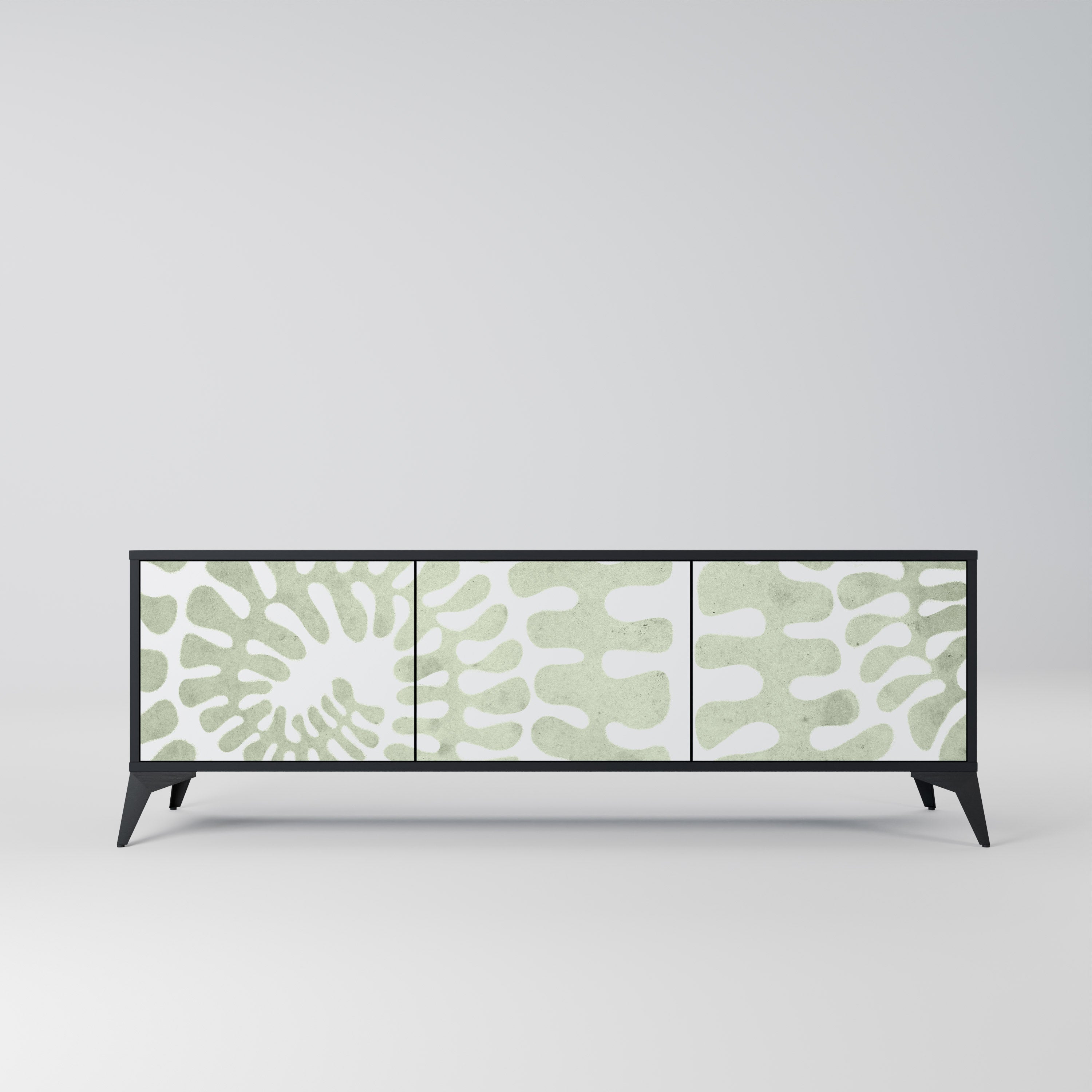 HELIX DANCE Móvel de TV com 3 Portas em Acabamento Preto