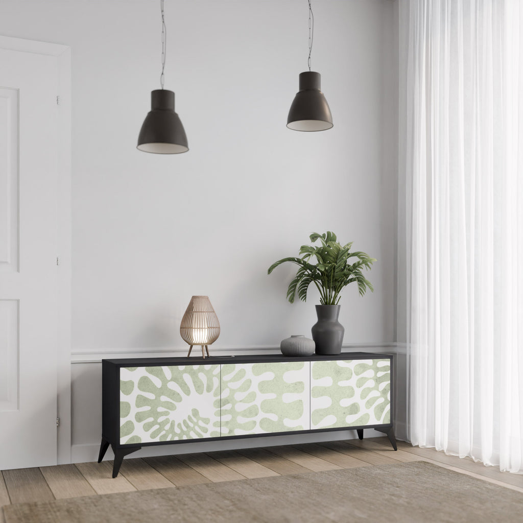 HELIX DANCE Móvel de TV com 3 Portas em Acabamento Preto