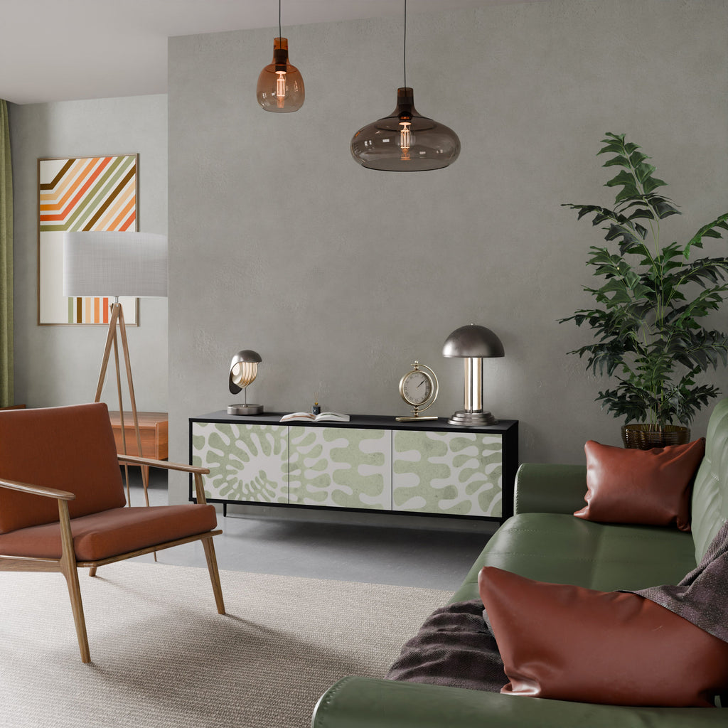 HELIX DANCE Móvel de TV com 3 Portas em Acabamento Preto