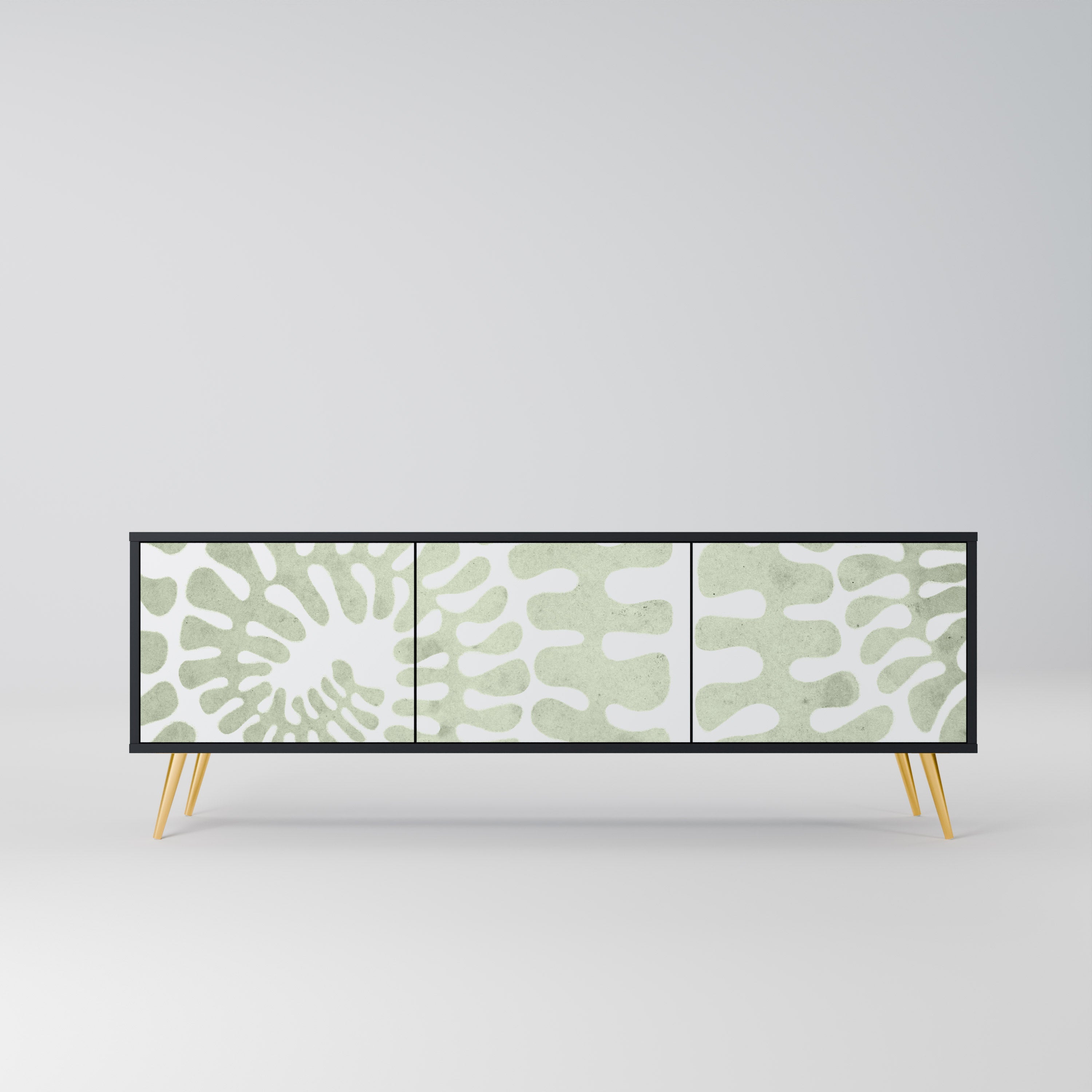 HELIX DANCE Móvel de TV com 3 Portas em Acabamento Preto