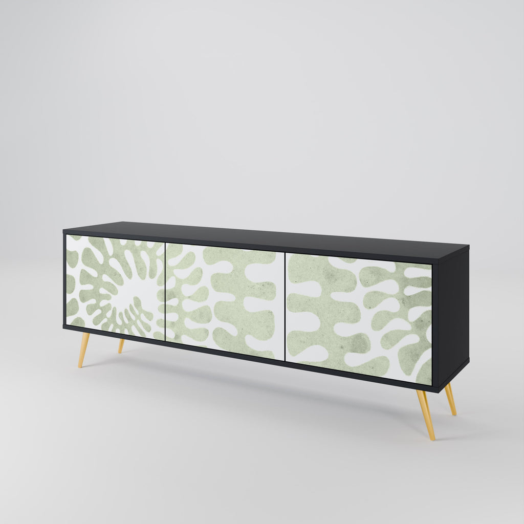 HELIX DANCE Móvel de TV com 3 Portas em Acabamento Preto