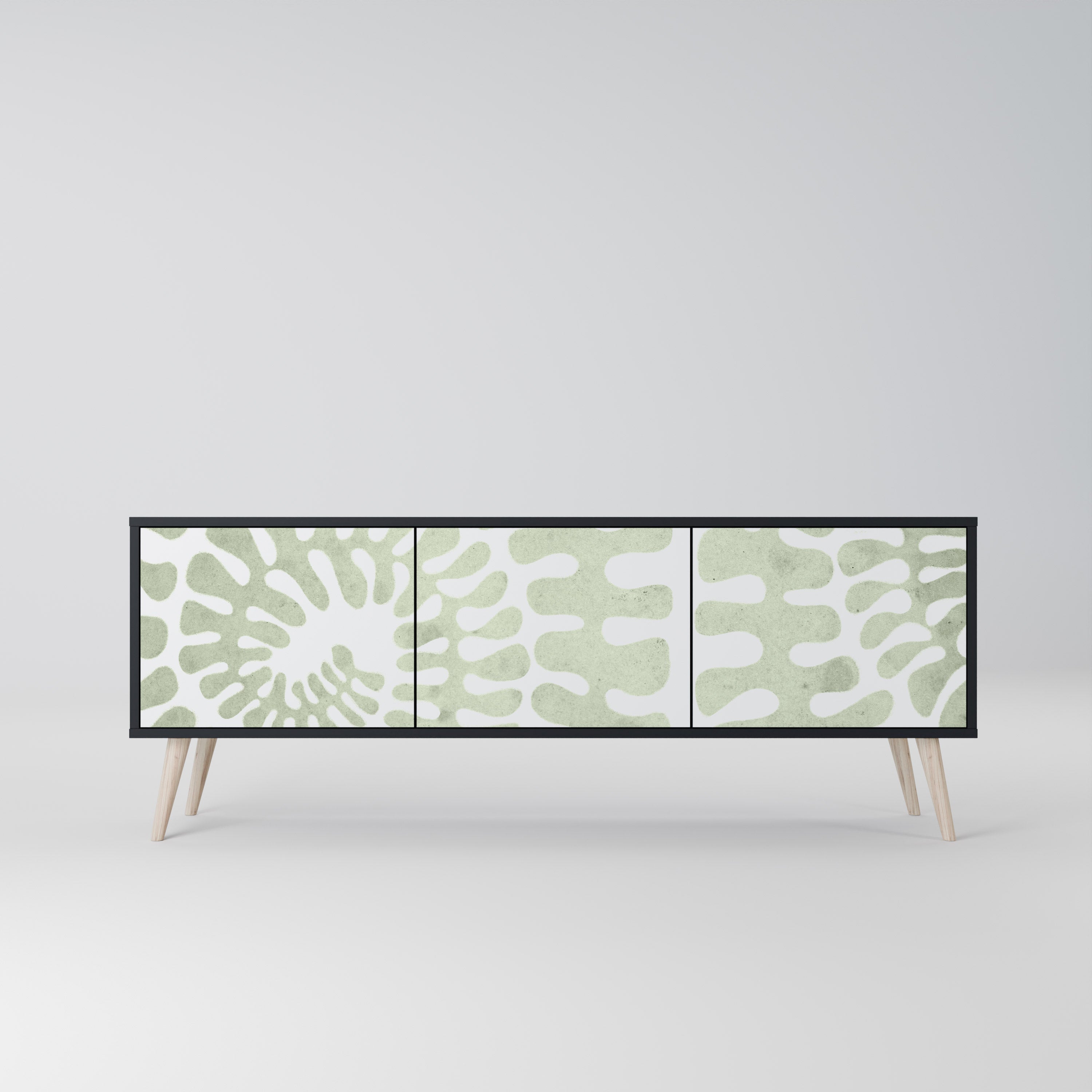 HELIX DANCE Móvel de TV com 3 Portas em Acabamento Preto