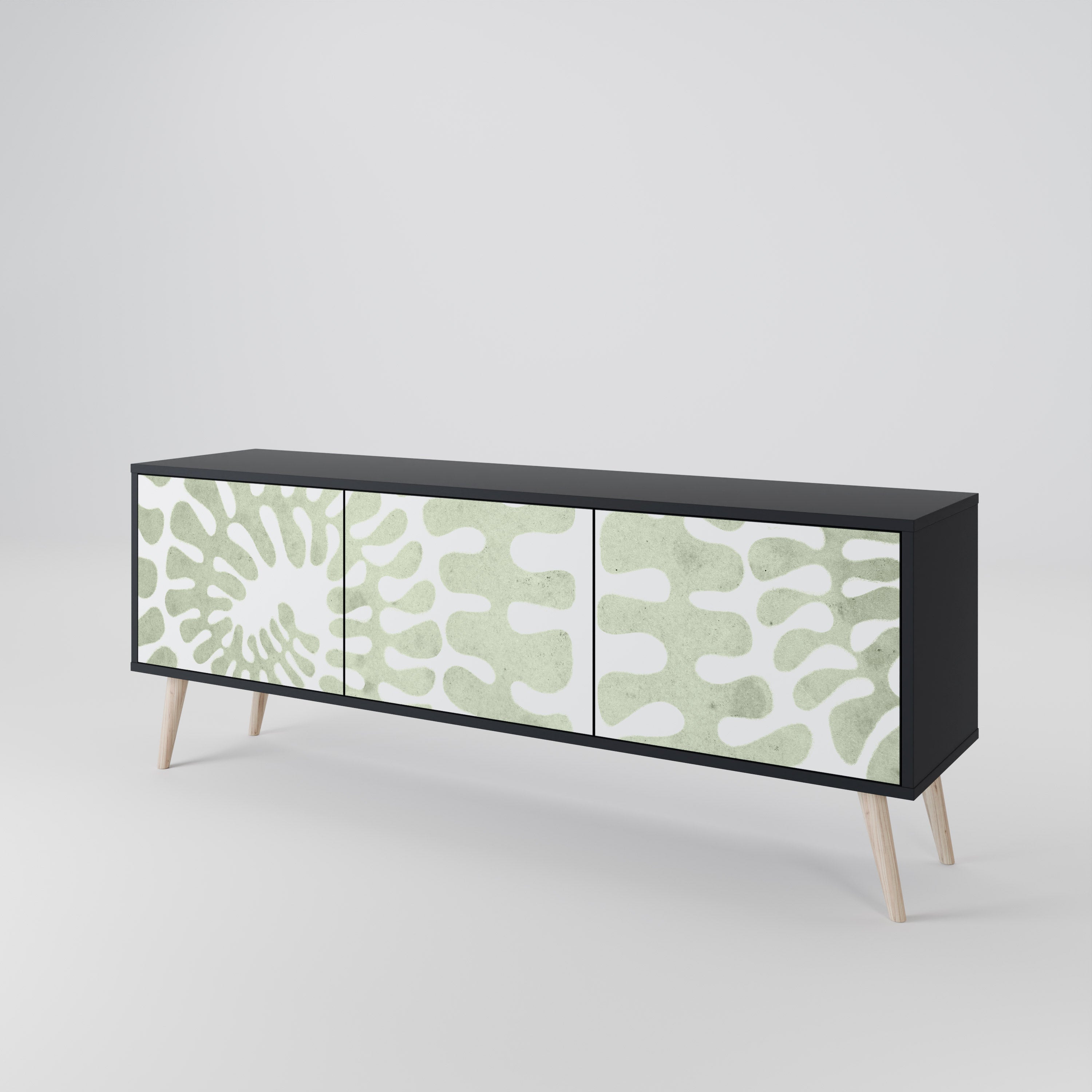 HELIX DANCE Móvel de TV com 3 Portas em Acabamento Preto