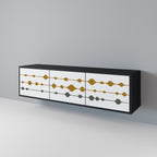 VIVID TONE Móvel de TV com 3 Portas em Acabamento Preto