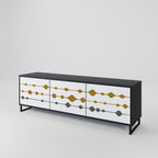 VIVID TONE Móvel de TV com 3 Portas em Acabamento Preto