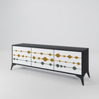 VIVID TONE Móvel de TV com 3 Portas em Acabamento Preto