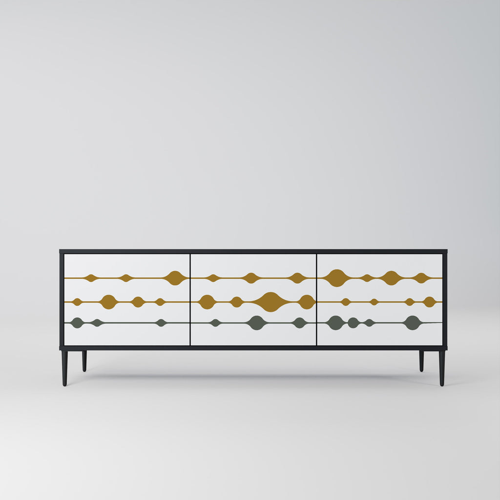 VIVID TONE Móvel de TV com 3 Portas em Acabamento Preto