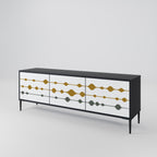 VIVID TONE Móvel de TV com 3 Portas em Acabamento Preto