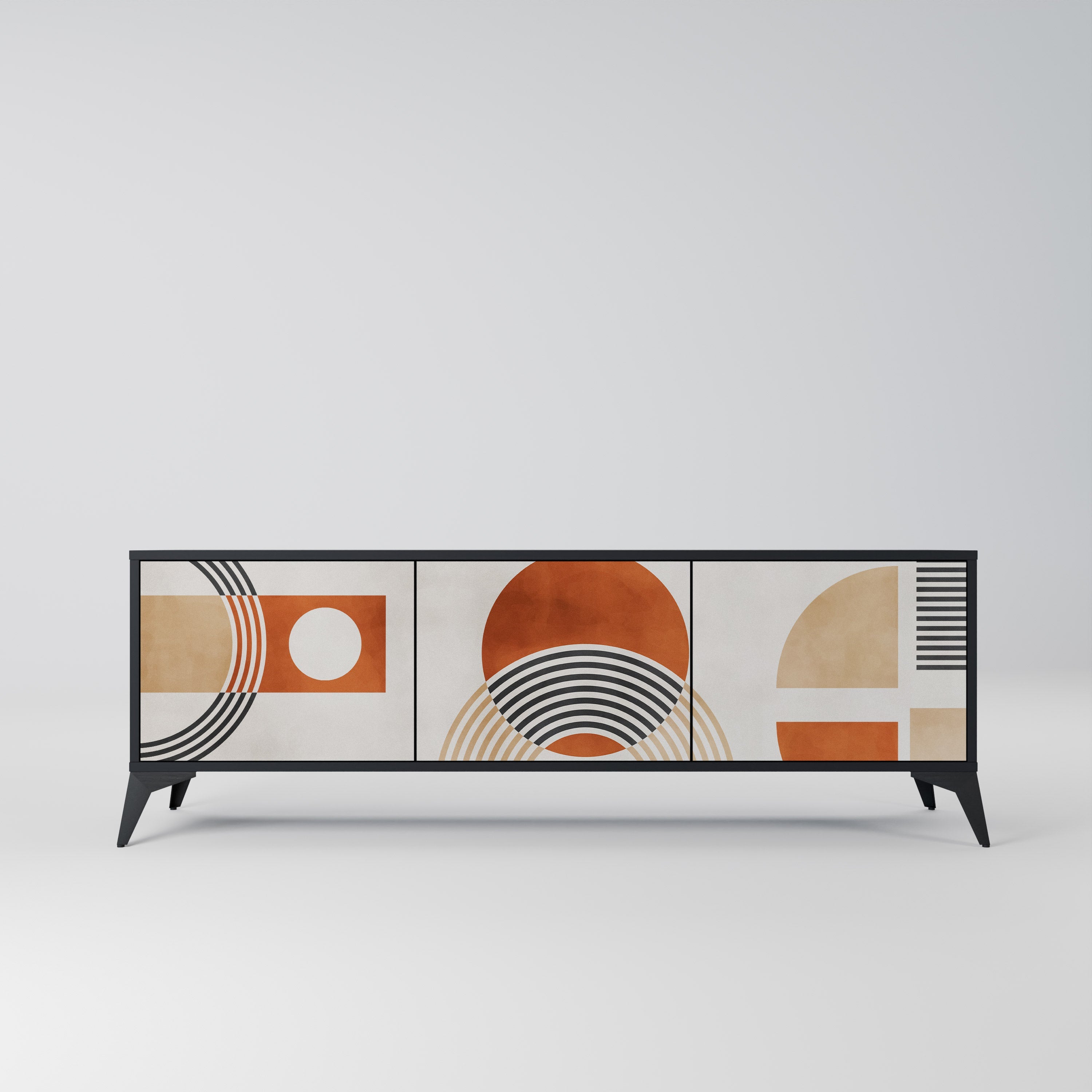 SPACE AROUND Móvel de TV com 3 Portas em Acabamento Preto