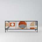 SPACE AROUND Móvel de TV com 3 Portas em Acabamento Preto