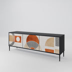 SPACE AROUND Móvel de TV com 3 Portas em Acabamento Preto