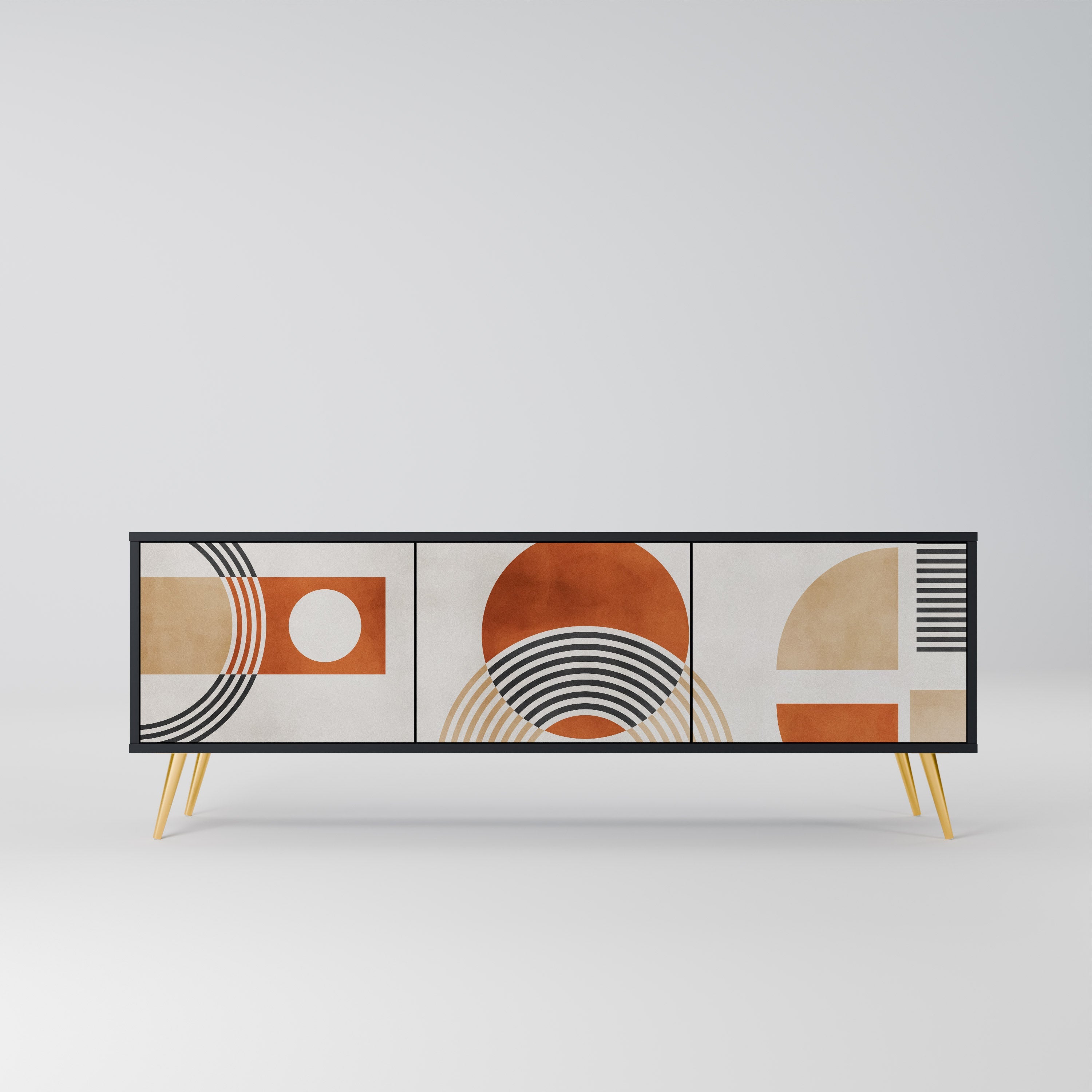 SPACE AROUND Móvel de TV com 3 Portas em Acabamento Preto