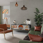 SPACE AROUND Móvel de TV com 3 Portas em Acabamento Preto