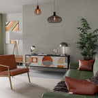 SPACE AROUND Móvel de TV com 3 Portas em Acabamento Preto