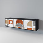 CIRCLE RHYTM Móvel de TV com 3 Portas em Acabamento Preto