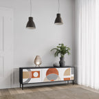 CIRCLE RHYTM Móvel de TV com 3 Portas em Acabamento Preto