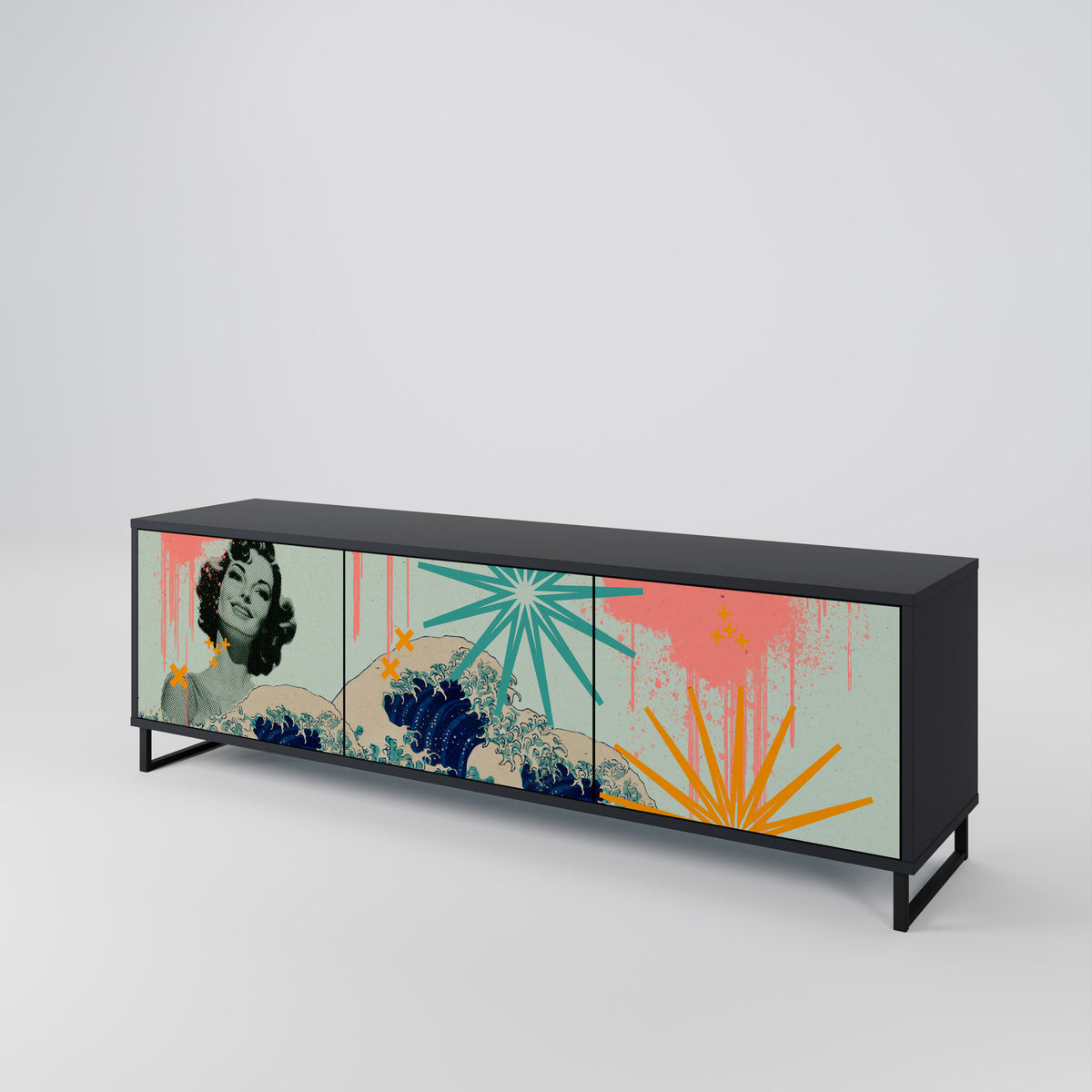 KANAGAWA BEAUTY Móvel de TV de 3 Portas
