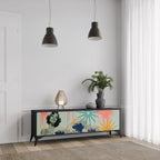 KANAGAWA BEAUTY Móvel de TV com 3 Portas em Acabamento Preto