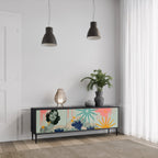 KANAGAWA BEAUTY Móvel de TV com 3 Portas em Acabamento Preto