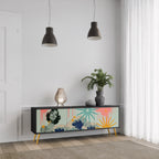 KANAGAWA BEAUTY Móvel de TV com 3 Portas em Acabamento Preto