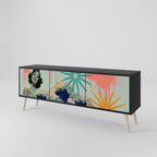 KANAGAWA BEAUTY Móvel de TV com 3 Portas em Acabamento Preto