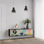 KANAGAWA BEAUTY Móvel de TV com 3 Portas em Acabamento Preto