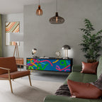 STREAMER TANGLE Móvel de TV com 3 Portas em Acabamento Preto