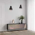 BEIGE GEOMETRY Móvel de TV com 3 Portas em Acabamento Preto