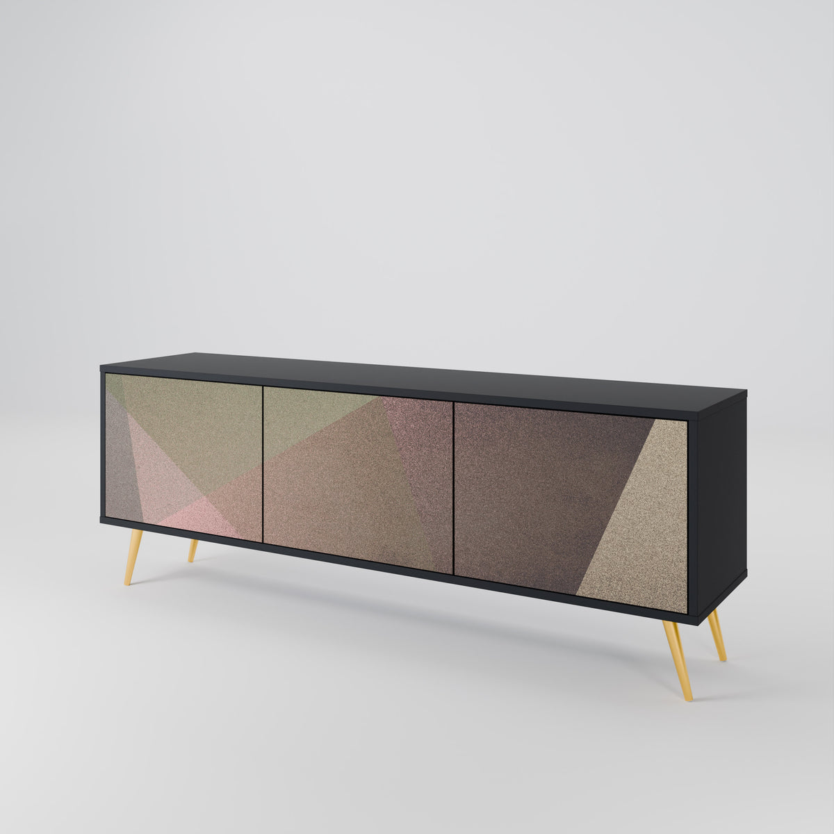 BEIGE GEOMETRY Móvel de TV de 3 Portas