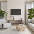 BEIGE GEOMETRY Móvel de TV com 3 Portas em Acabamento Preto