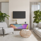 BRIGHT GEOMETRY Móvel de TV com 3 Portas em Acabamento Preto