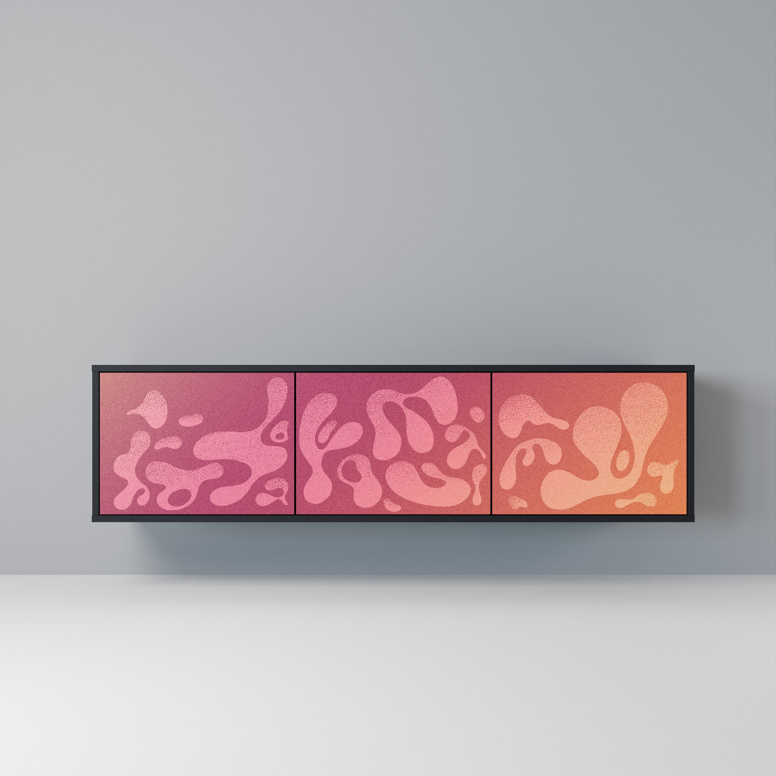 IRREGULAR PINK Móvel de TV com 3 Portas em Acabamento Preto