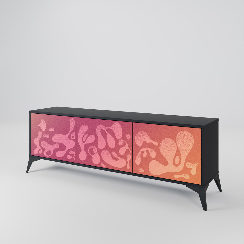 IRREGULAR PINK Móvel de TV com 3 Portas em Acabamento Preto