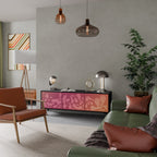 IRREGULAR PINK Móvel de TV com 3 Portas em Acabamento Preto