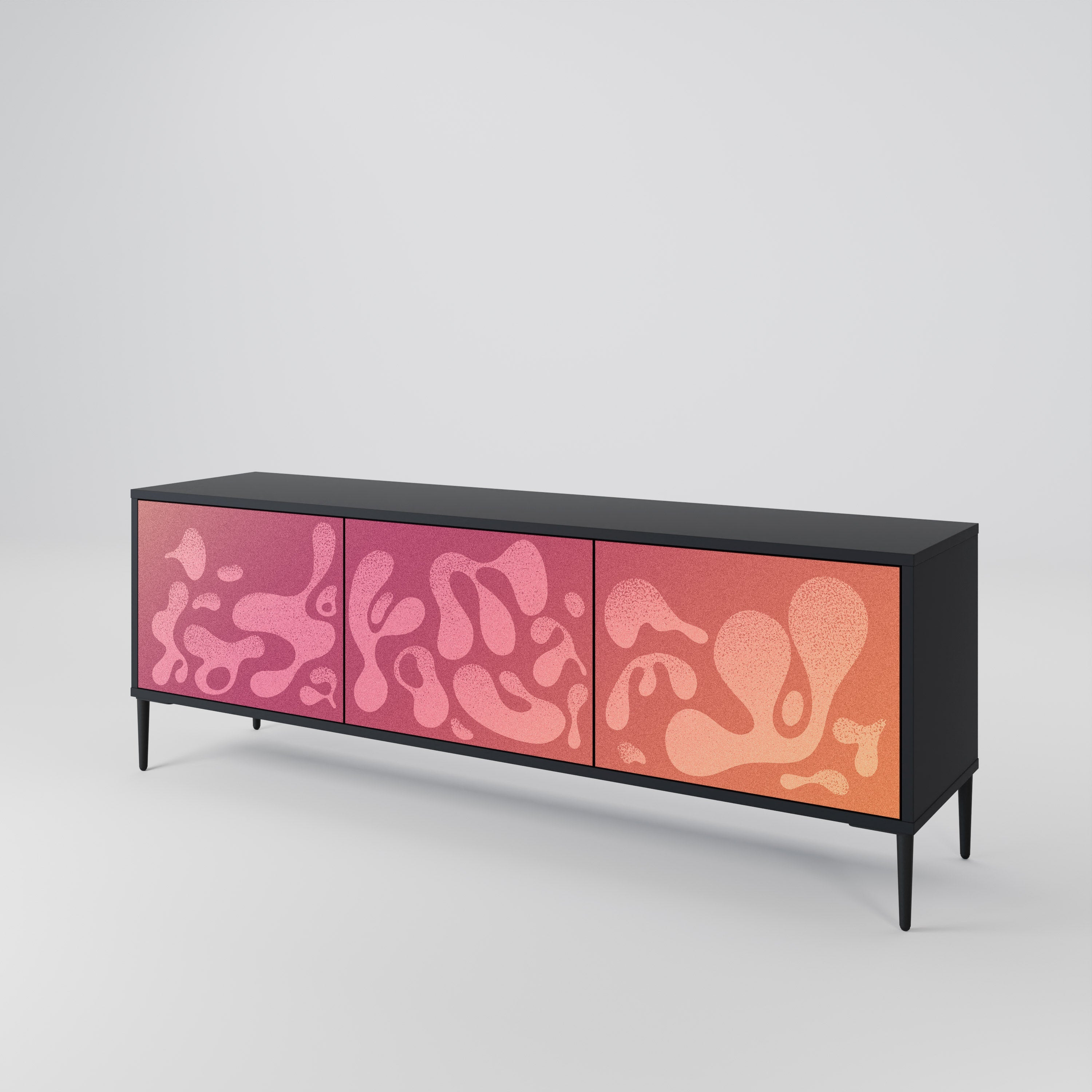 IRREGULAR PINK Móvel de TV com 3 Portas em Acabamento Preto