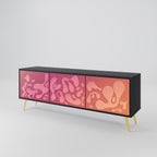 IRREGULAR PINK Móvel de TV com 3 Portas em Acabamento Preto