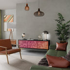 IRREGULAR PINK Móvel de TV com 3 Portas em Acabamento Preto