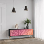 IRREGULAR PINK Móvel de TV com 3 Portas em Acabamento Preto